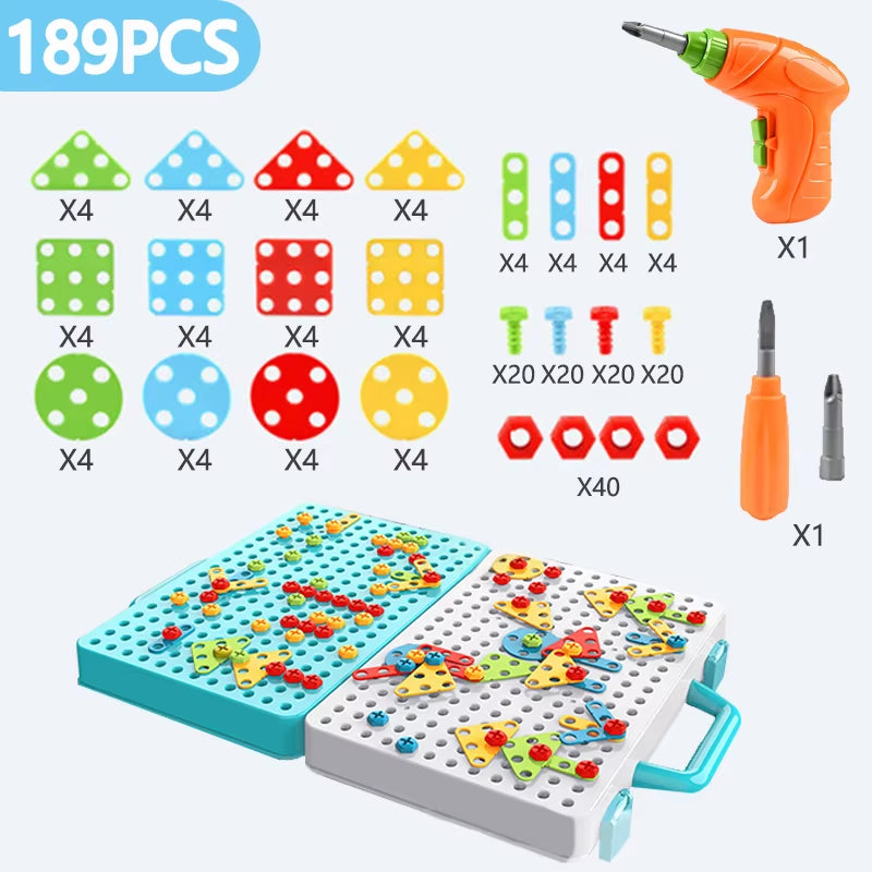 Electric Drill Nut Disassembly Match Tool Toys Children Educational Assembled Blocks Sets Tools for Boys Design Building Toys