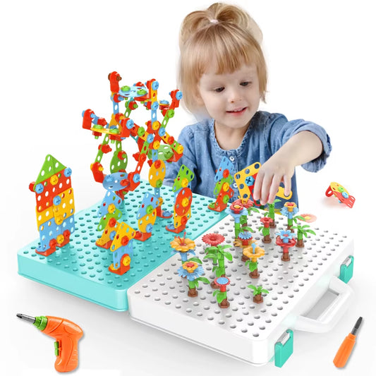 Electric Drill Nut Disassembly Match Tool Toys Children Educational Assembled Blocks Sets Tools for Boys Design Building Toys