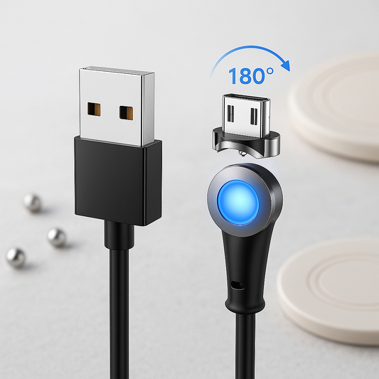 Magnetic USB Charging Cable 180° Rotate