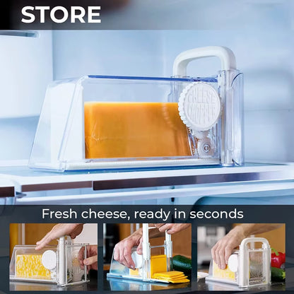 Cheese Storage Container with 3 Metal Blades Slicer Butter Box Cheese Keeper Refrigerate Freezer Fresh Box Kitchen Tools