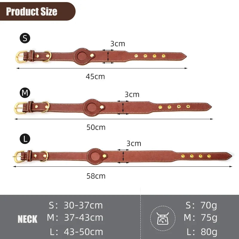 Leather AirTag Pet Collar