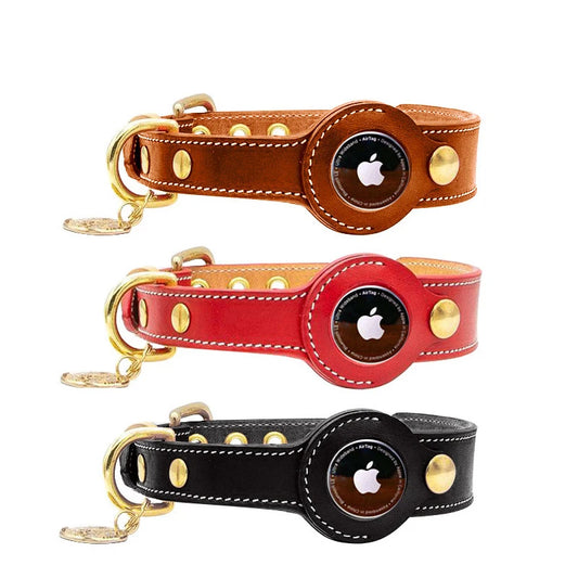 Leather AirTag Pet Collar