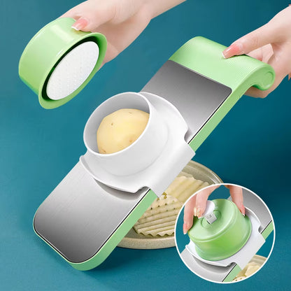 Multifunctional Kitchen Vegetable Cutter Dicing Shredding Artifact Household Hand Guard Stainless Steel Potato Slicer Grater